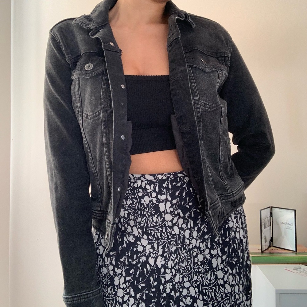 Zara Cropped Denim Jacket